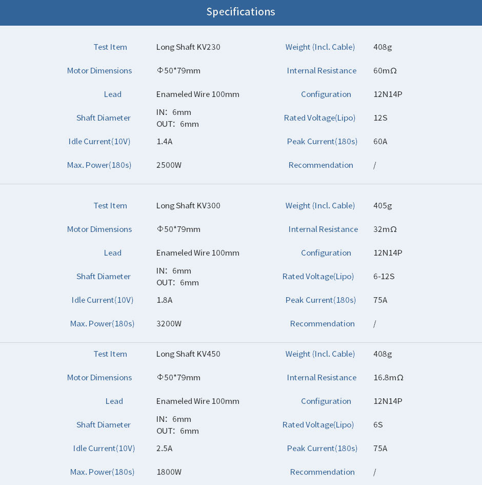 T-Motor AT4130 3D Fixed Wing Airplane Long Shaft Brushless Motor -KV230