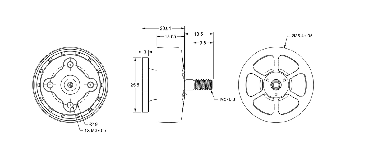 Unusual Machines UM2807 1700KV Motor