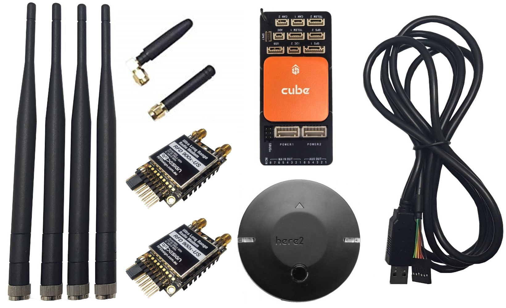 COMBO: Cube Orange (ADS-B) w/ Here2 & RFD900x-US Telemetry Set