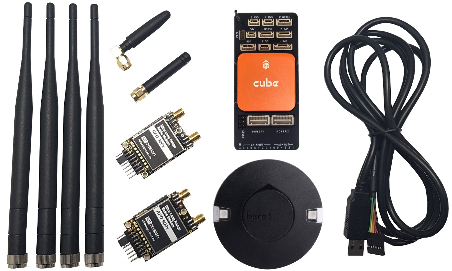 COMBO: Cube Orange (ADS-B) w/ Here3 & RFD900x Telemetry Set COMBO: Cube Orange (ADS-B) w/ Here3 & RFD900x Telemetry Set