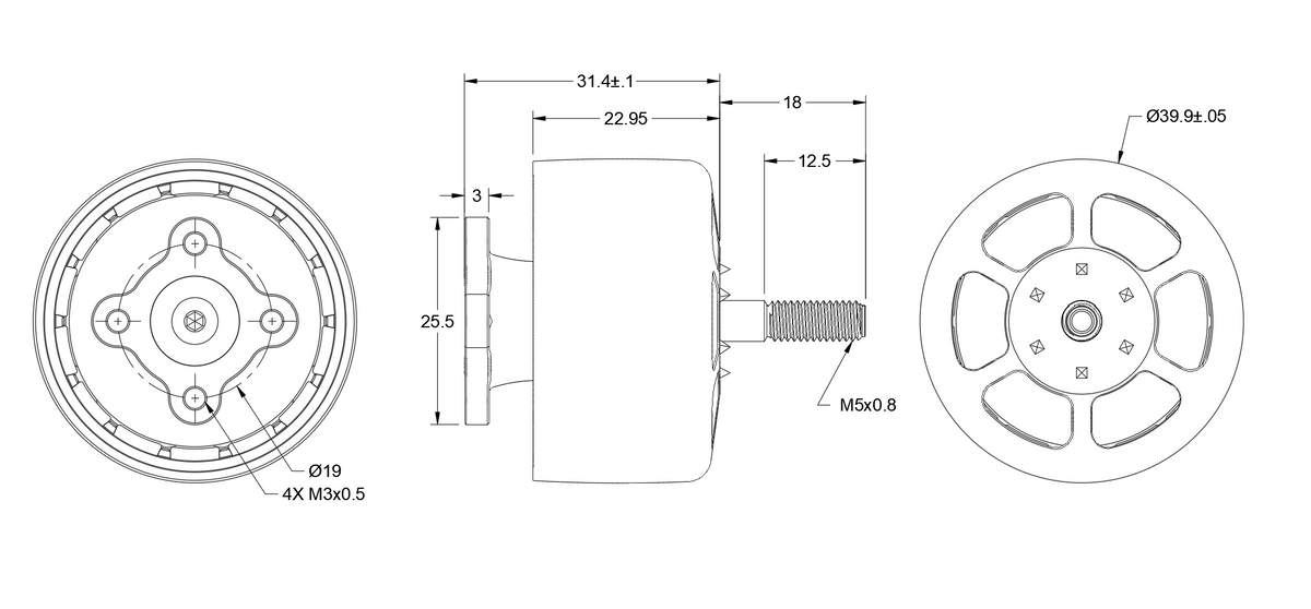 Unusual Machines UM3115 900KV Motor
