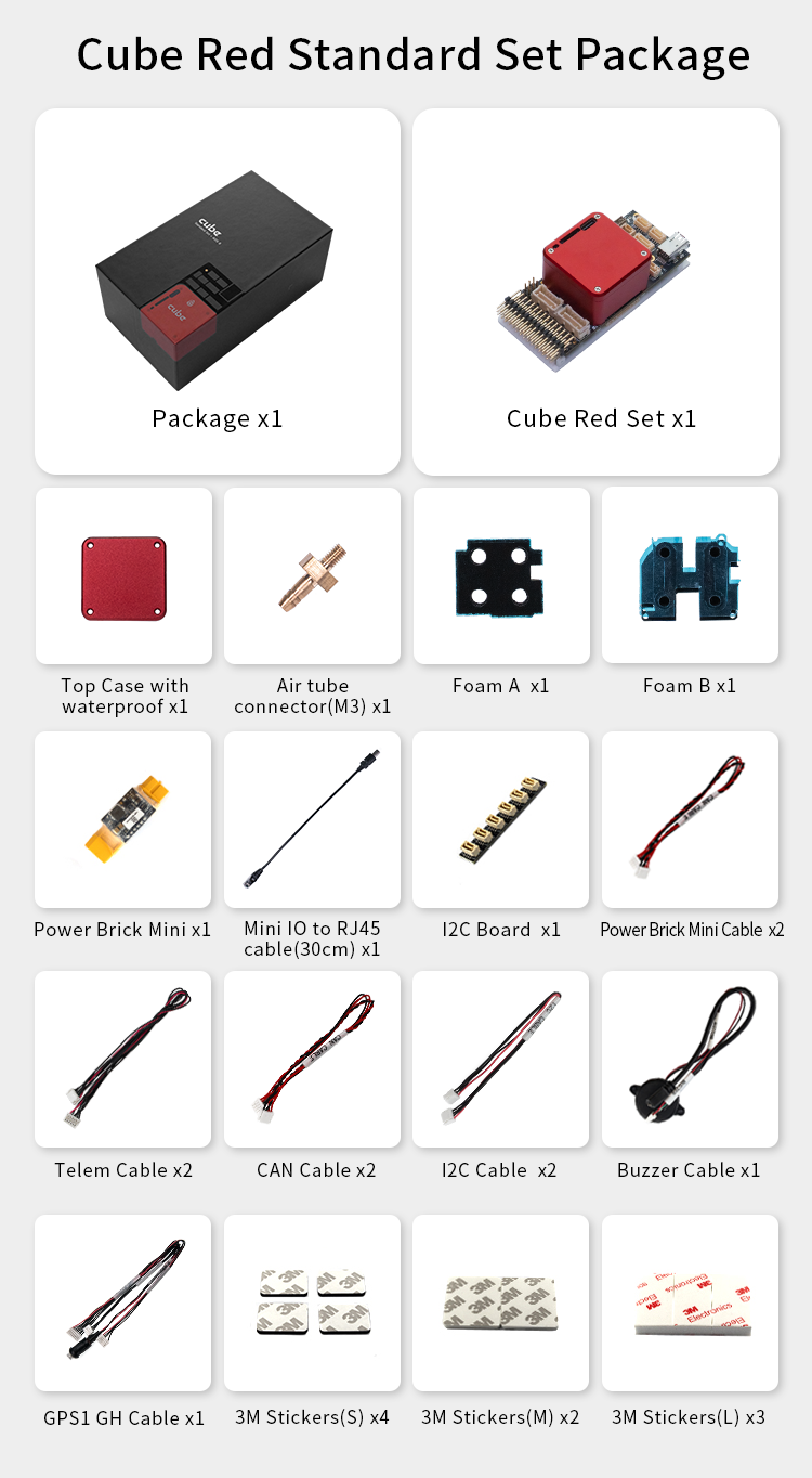 Cube Red Pro Standard Set | NDAA Compliant Dual H7 UAV Autopilot System