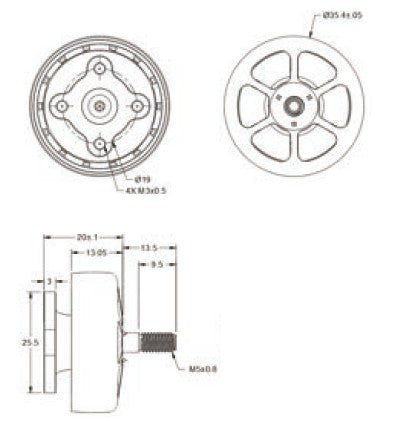 Unusual Machines UM2807 1700KV Motor