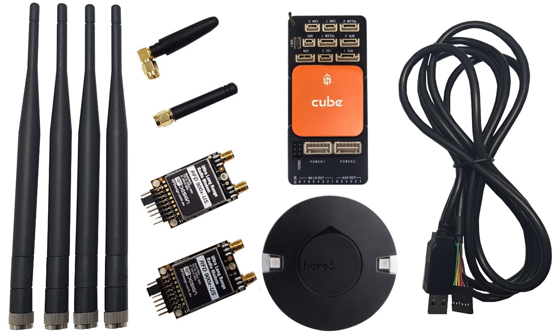 COMBO: Cube Orange (ADS-B) w/ Here3 & RFD900x-US Telemetry Set