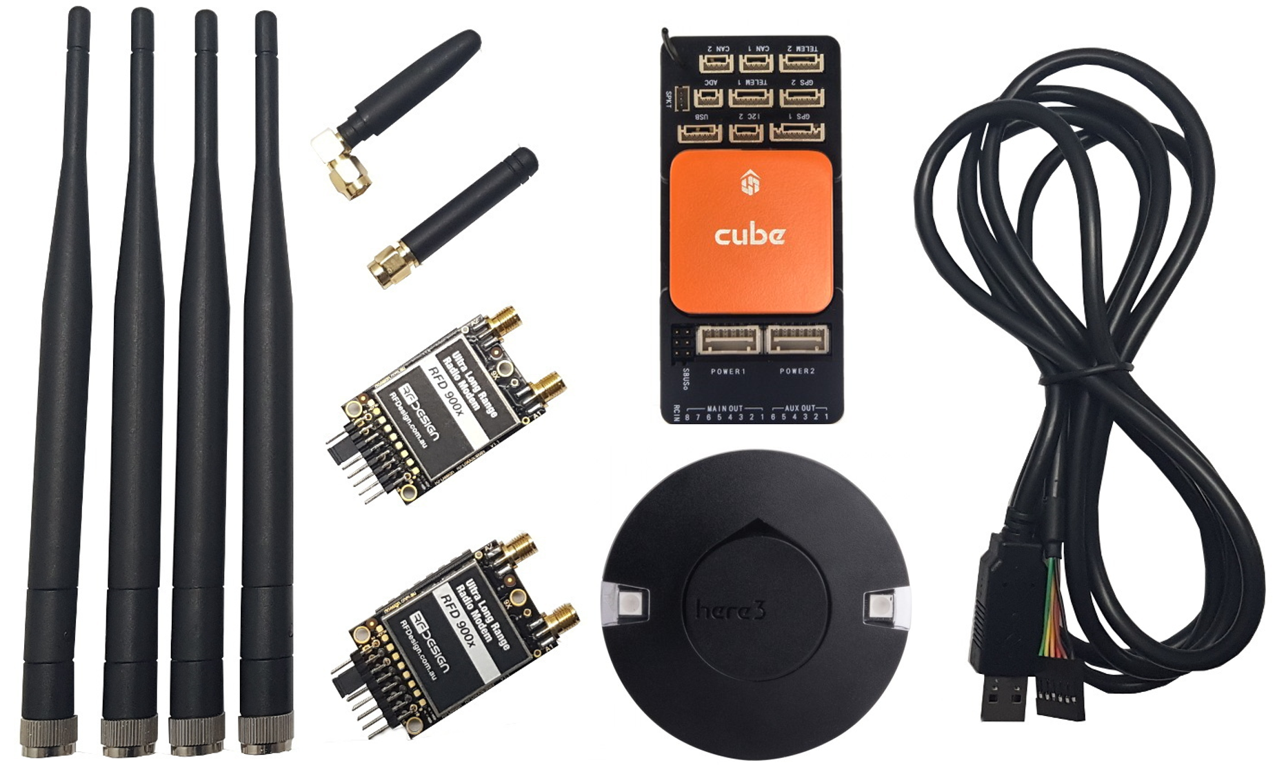 COMBO: Cube Orange (ADS-B) w/ Here3 & RFD900x Telemetry Set